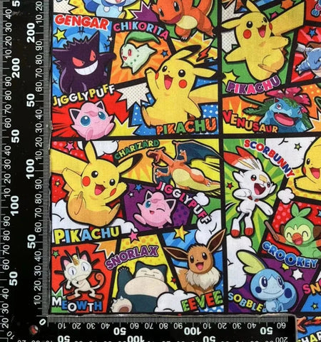 Pokemon Cotton Fabric Half Yard (18” x 55”)