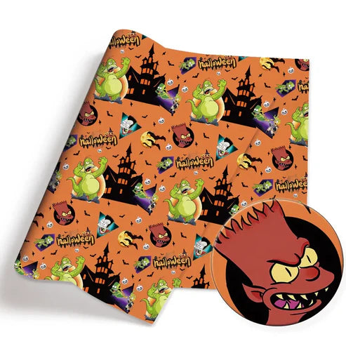 Yellow Cartoon Family Halloween Polycotton Fabric - Half Yard (18” x 55”) 90751