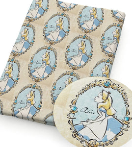 Alice in Wonderland polyCotton Fabric Half Yard (18” x 55”)