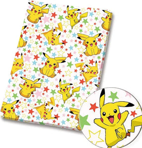 Pikachu Cotton Fabric Half Yard (18” x 55”)