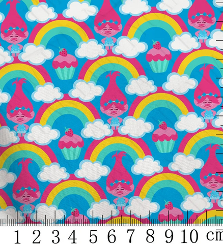 Trolls Poppy polyCotton Fabric Half Yard (18” x 55”)