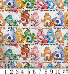 Retro Care Bears Rollerskates polyCotton Fabric Half Yard (18” x 55”)