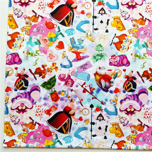 Alice in Wonderland Cotton Fabric Half Yard (18” x 43”)