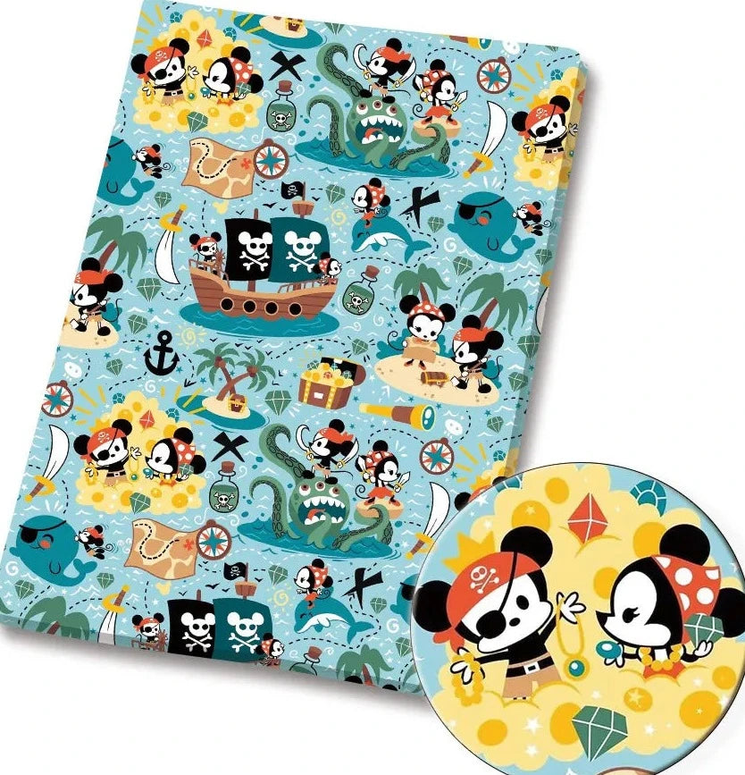 Baby Mickey and Minnie Pirates Cotton Fabric Half Yard (18” x 55”)