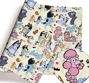 Bluey polyCotton Fabric Half Yard (18” x 55”)