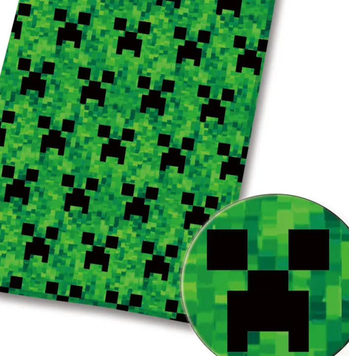 Minecraft Creeper polyCotton Fabric Half Yard (18” x 55”)