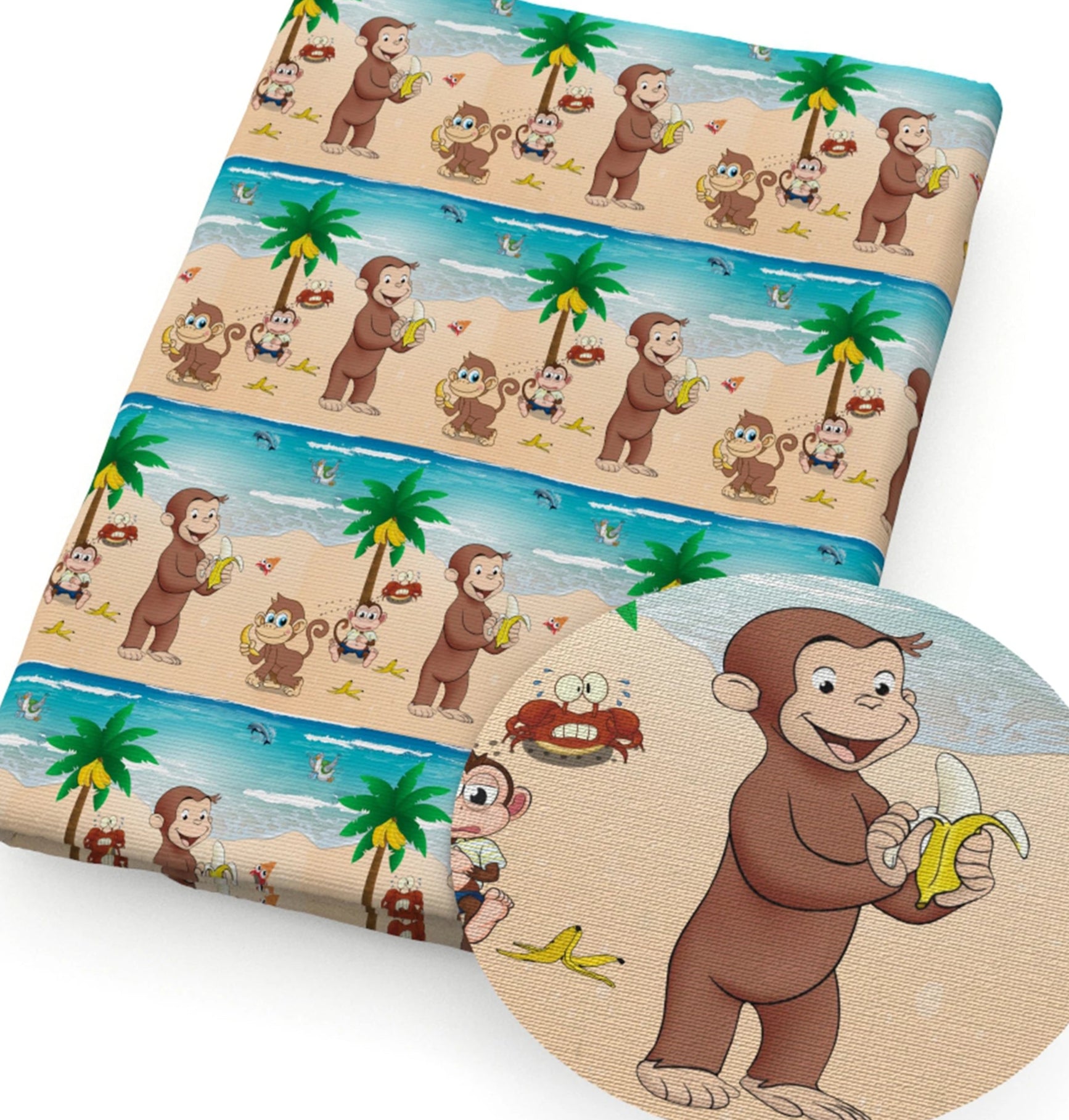 Curious George polyCotton Fabric Half Yard (18” x 55”)