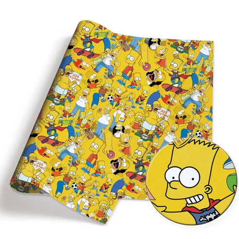 Yellow Cartoon Family Donuts Polycotton Fabric - Half Yard (18” x 55”) 39807