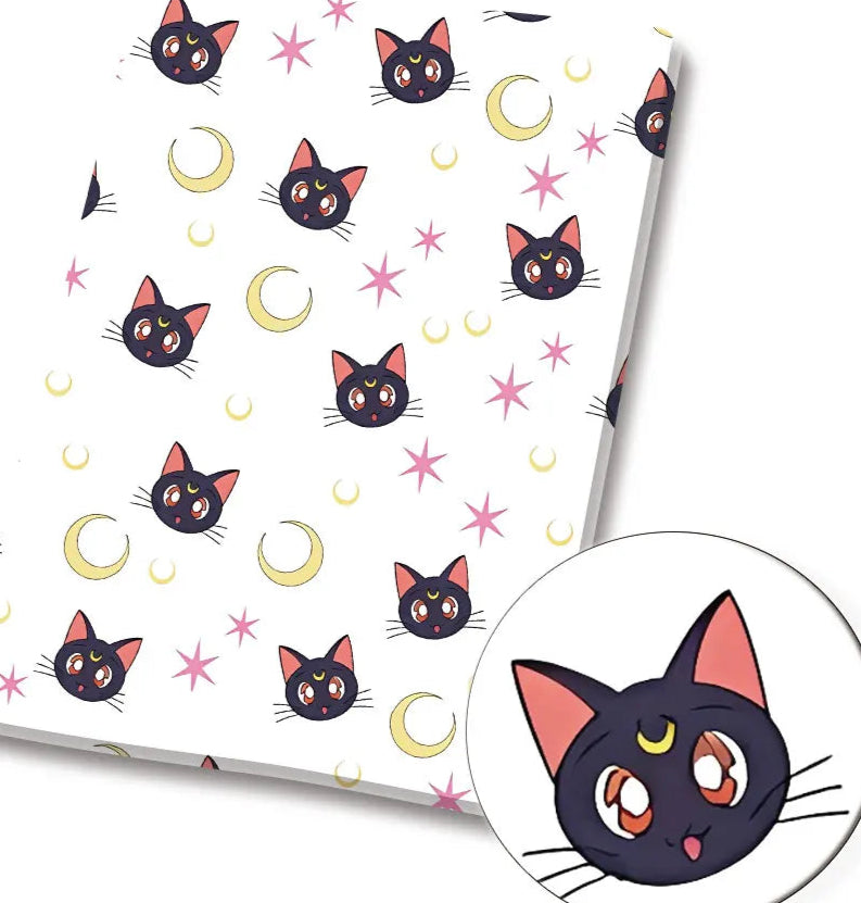 Sailor Moon Luna Cotton Fabric Half Yard (18” x 55”)