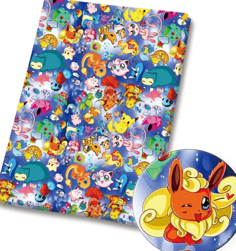 Pokemon polyCotton Fabric Half Yard (18” x 55”)