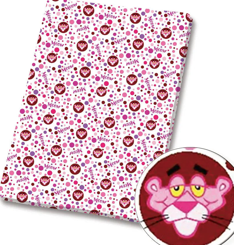 Retro Cartoon Panther Polycotton Fabric - Half Yard (18” x 55”) 5450