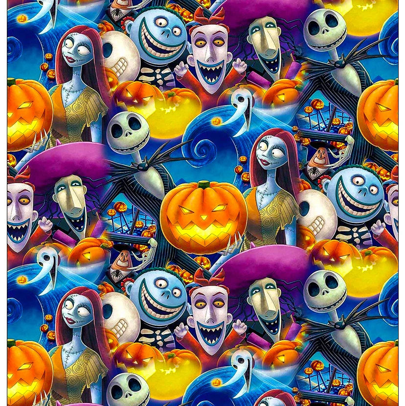 Nightmare Before Christmas Cotton Fabric Half Yard (18” x 41”)