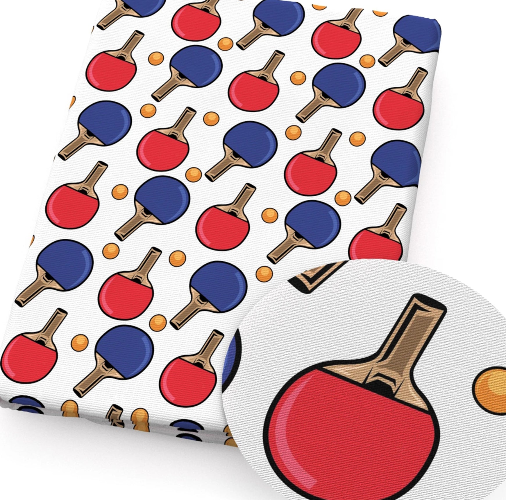 Ping Pong Bats polyCotton Fabric Half Yard (18” x 55”)