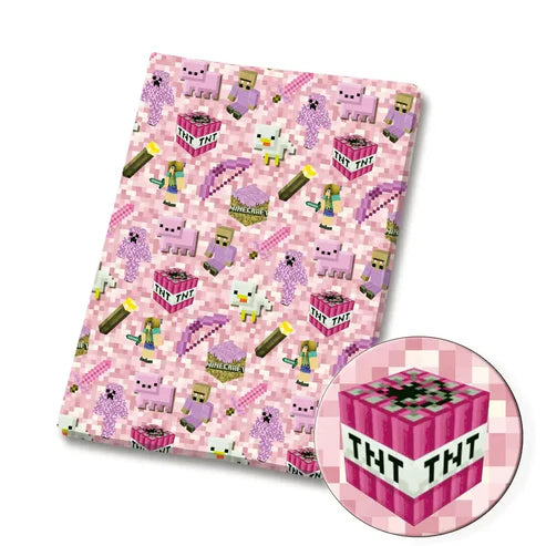 Pixel Blocks game Polycotton Fabric - Half Yard (18” x 55”) 4179