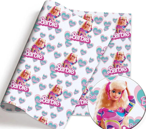 Retro Barbie Cotton Fabric Half Yard (18” x 55”)