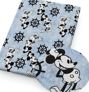 Steamboat Willie Cotton Fabric Half Yard (18” x 55”)