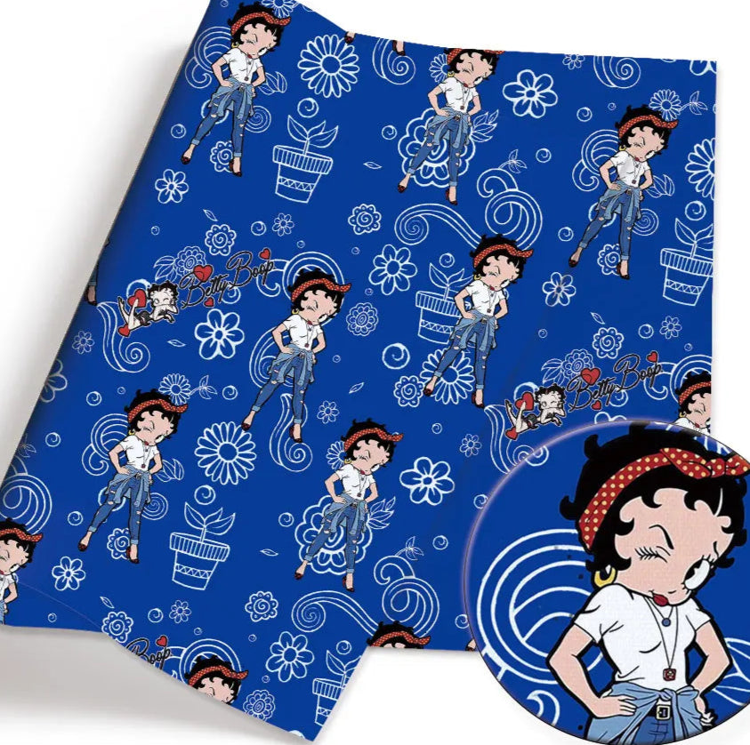 Betty Boop PolyCotton Fabric Half Yard (18” x 55”)