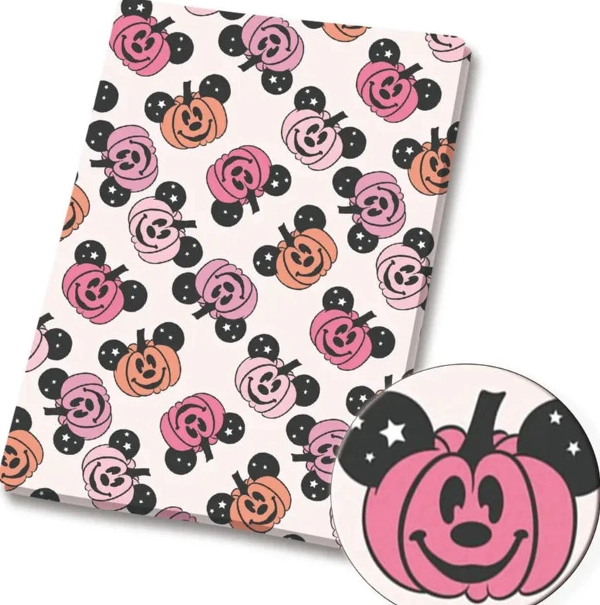 Pumpkin Minnie Cotton Fabric Half Yard (18” x 55”)