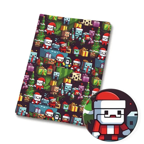 Pixel Blocks Christmas game Polycotton Fabric - Half Yard (18” x 55”) 39237