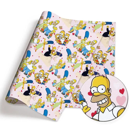 Yellow Cartoon Family Donuts Polycotton Fabric - Half Yard (18” x 55”) 90272