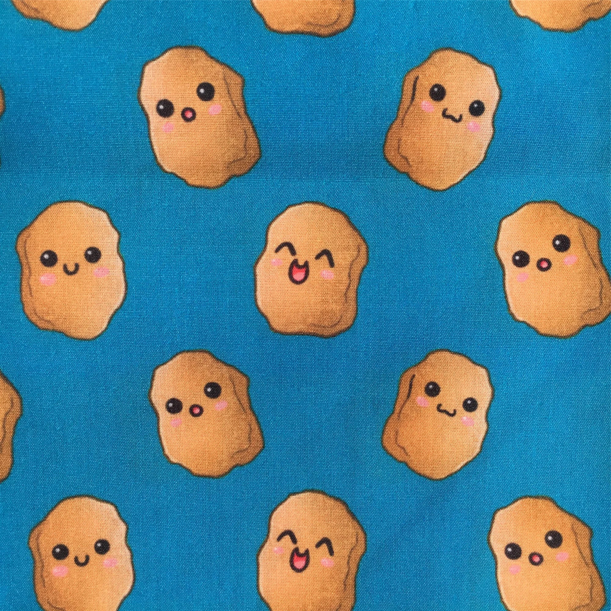 Chicken Nuggets PolyCotton Fabric Half Yard (18” x 55”)