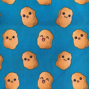 Chicken Nuggets PolyCotton Fabric Half Yard (18” x 55”)