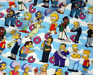 Simpsons Characters Cotton Fabric Half Yard (18” x 55”)