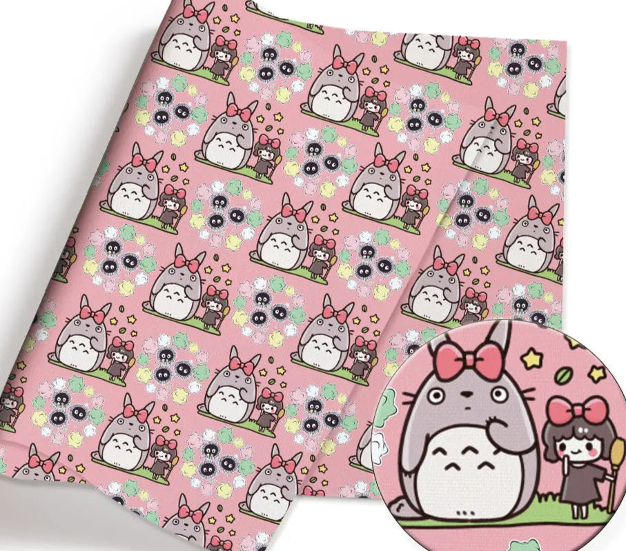 Ghibli Totoro polyCotton Fabric Half Yard (18” x 55”)