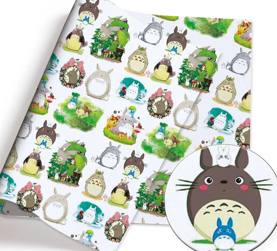 Totoro polyCotton Fabric Half Yard (18” x 55”)