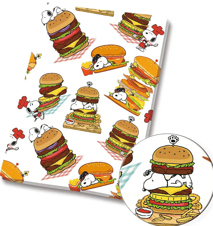 Snoopy Hamburger polyCotton Fabric Half Yard (18” x 55”) 33502