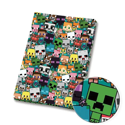 Pixel Blocks game Polycotton Fabric - Half Yard (18” x 55”) 90049