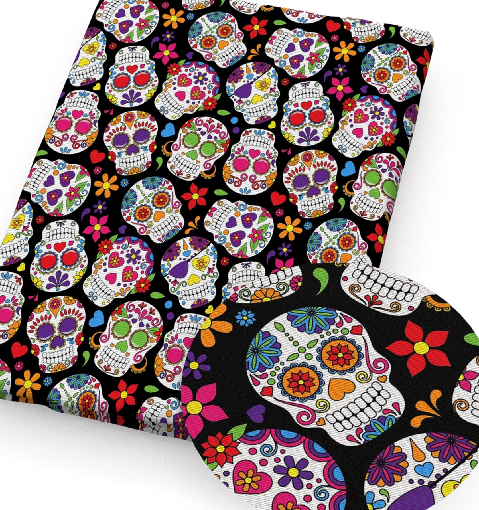 Sugar Skull polyCotton Fabric Half Yard (18” x 55”)