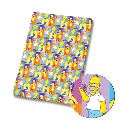 Yellow Cartoon Family Polycotton Fabric - Half Yard (18” x 55”) 9819