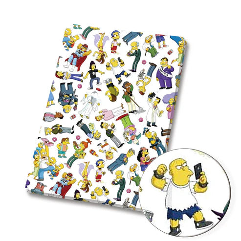 Yellow Cartoon Family Polycotton Fabric - Half Yard (18” x 55”) 24973