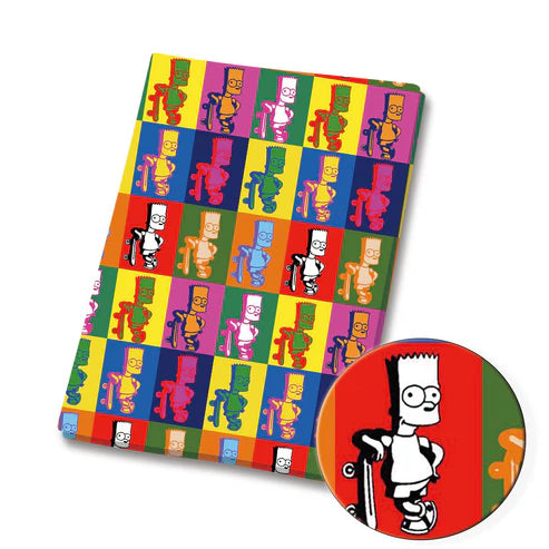 Yellow Cartoon Family Skateboard Polycotton Fabric - Half Yard (18” x 55”) 36272