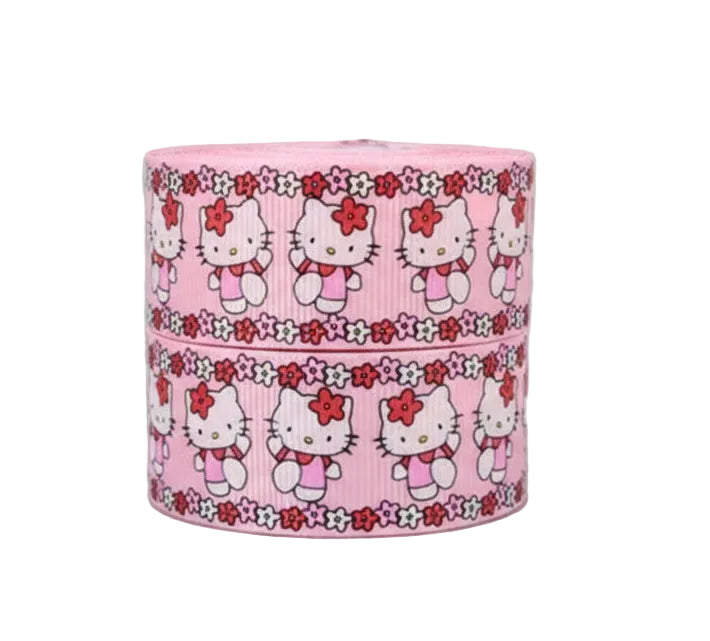 Girl Cartoon Cat Grosgrain Ribbon 1001909