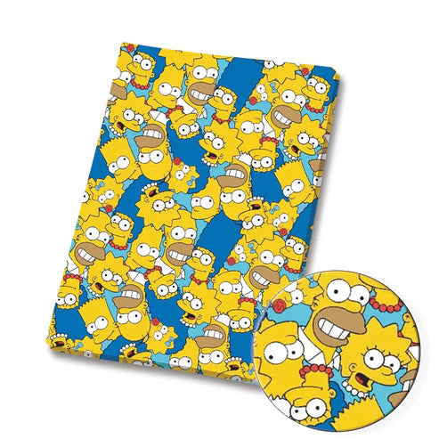 Yellow Cartoon Family Polycotton Fabric - Half Yard (18” x 55”) 3815