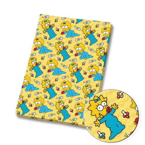 Yellow Cartoon Family Polycotton Fabric - Half Yard (18” x 55”) 39168
