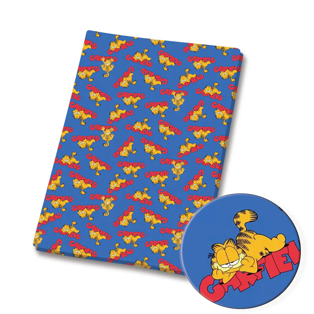 Retro Orange Cartoon Cat Polycotton Fabric - Half Yard (18” x 55”) 4643