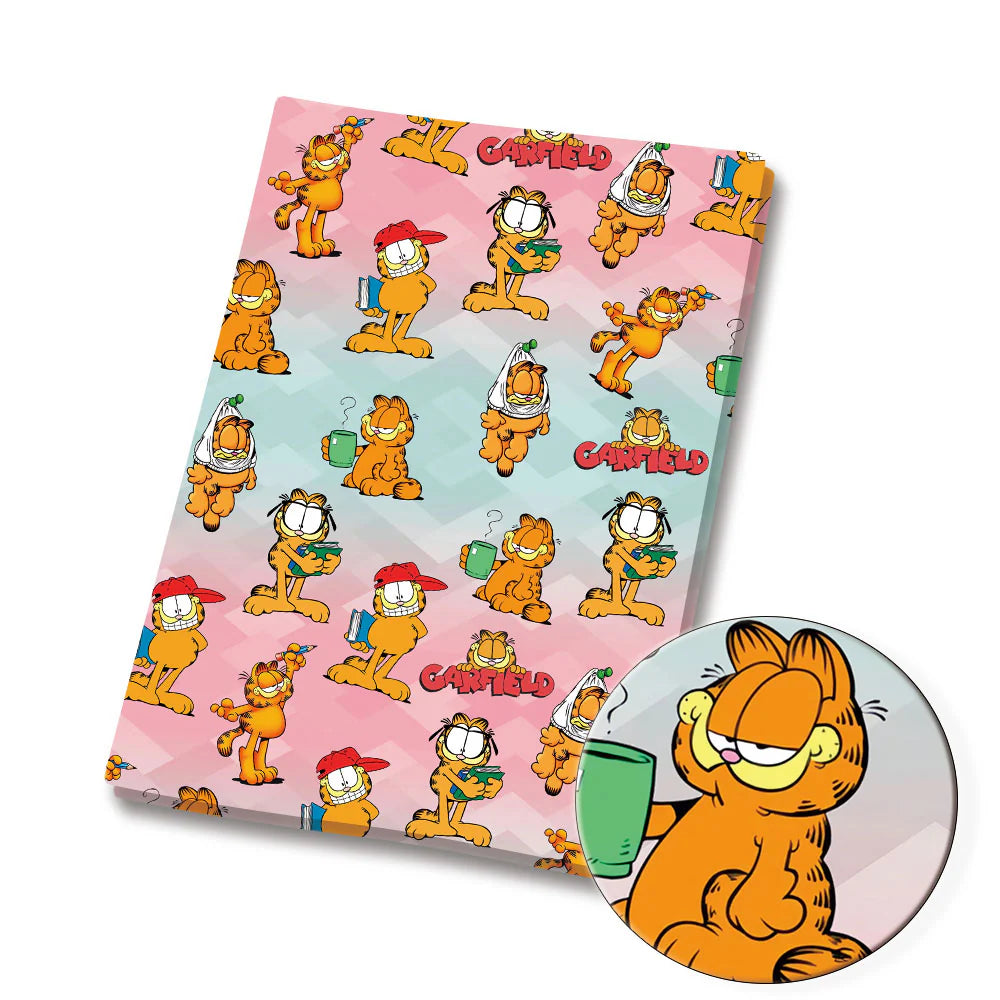 Retro Orange Cartoon cat polyCotton Fabric - Half Yard (18” x 55”) 90455