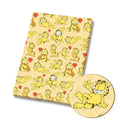 Retro Orange Cartoon Cat Polycotton Fabric - Half Yard (18” x 55”) 3101