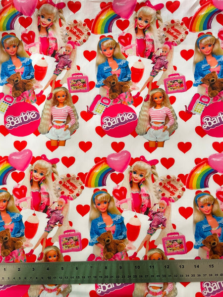 Offcut Barbie Polycotton Fabric