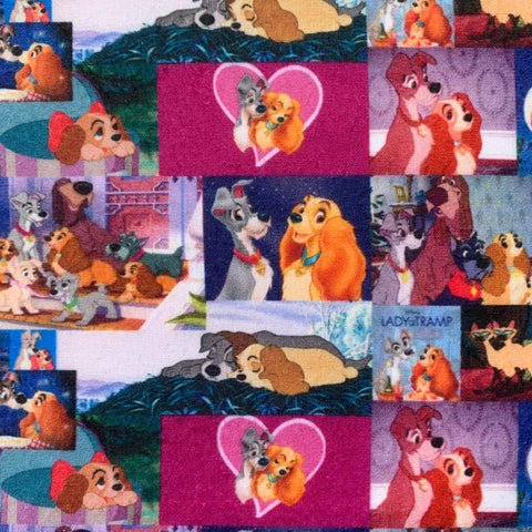 Offcut Lady and Tramp Polycotton Fabric