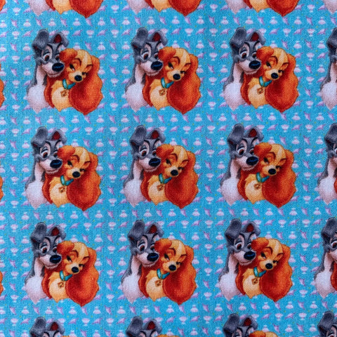 Offcut Lady and Tramp Polycotton Fabric