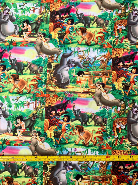 Offcut Jungle Book Polycotton Fabric