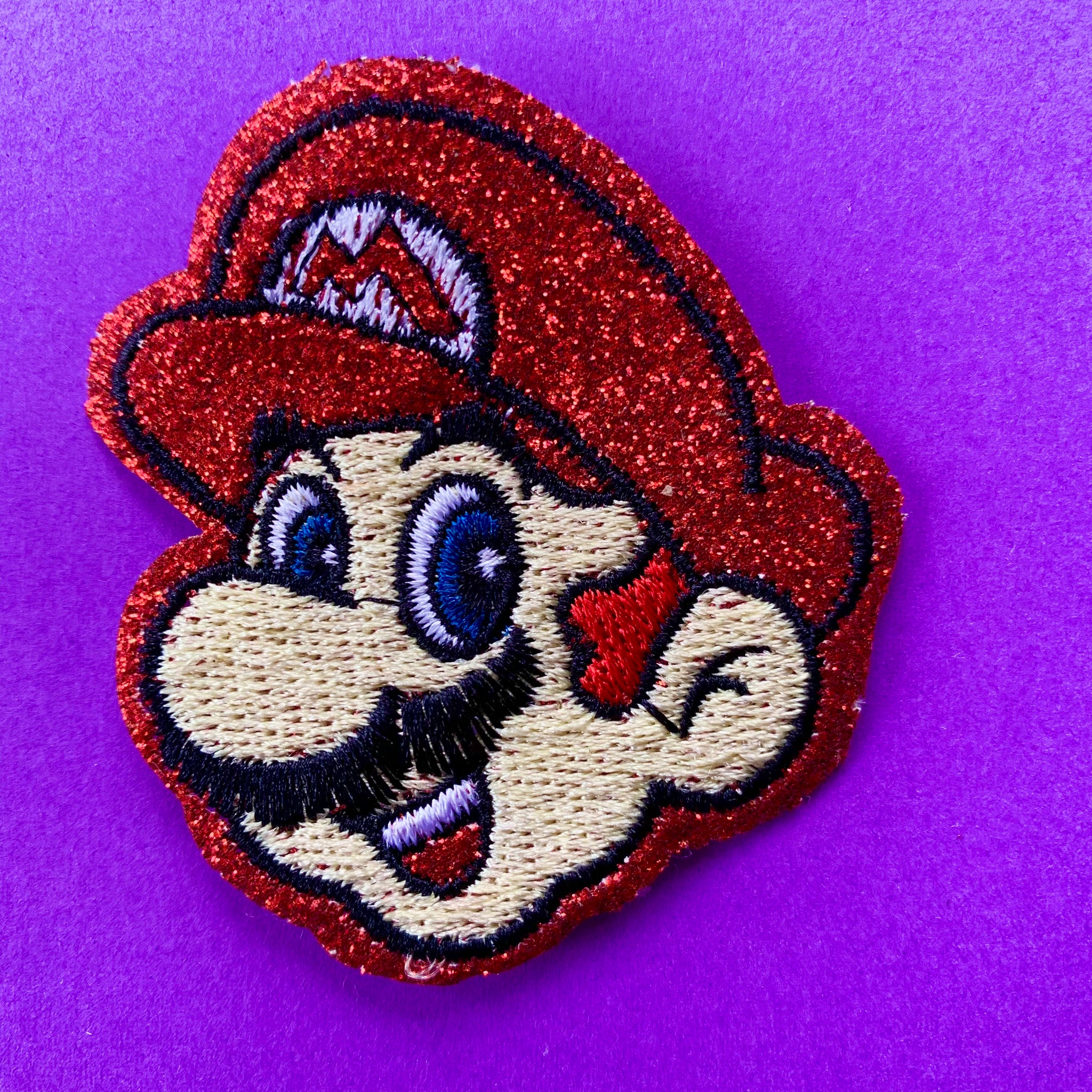 Glitter Mario Embroidered Patch