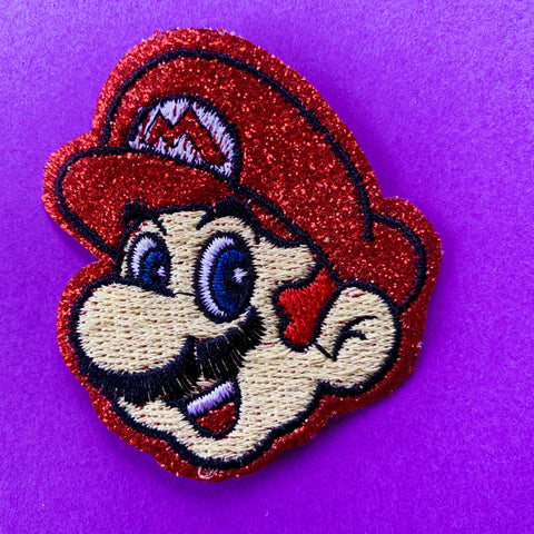 Glitter Mario Embroidered Patch