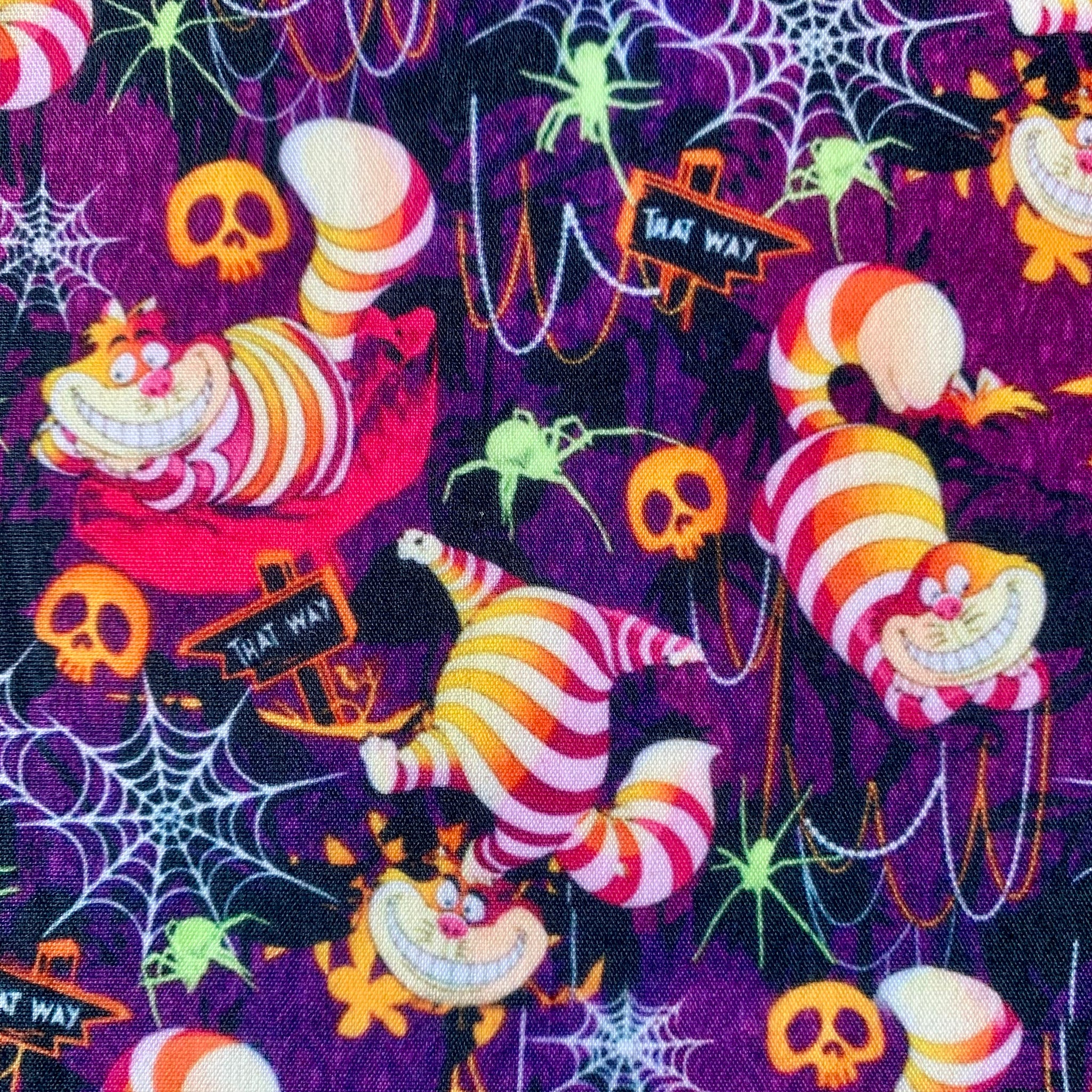 Halloween Cheshire Cat Polycotton Fabric