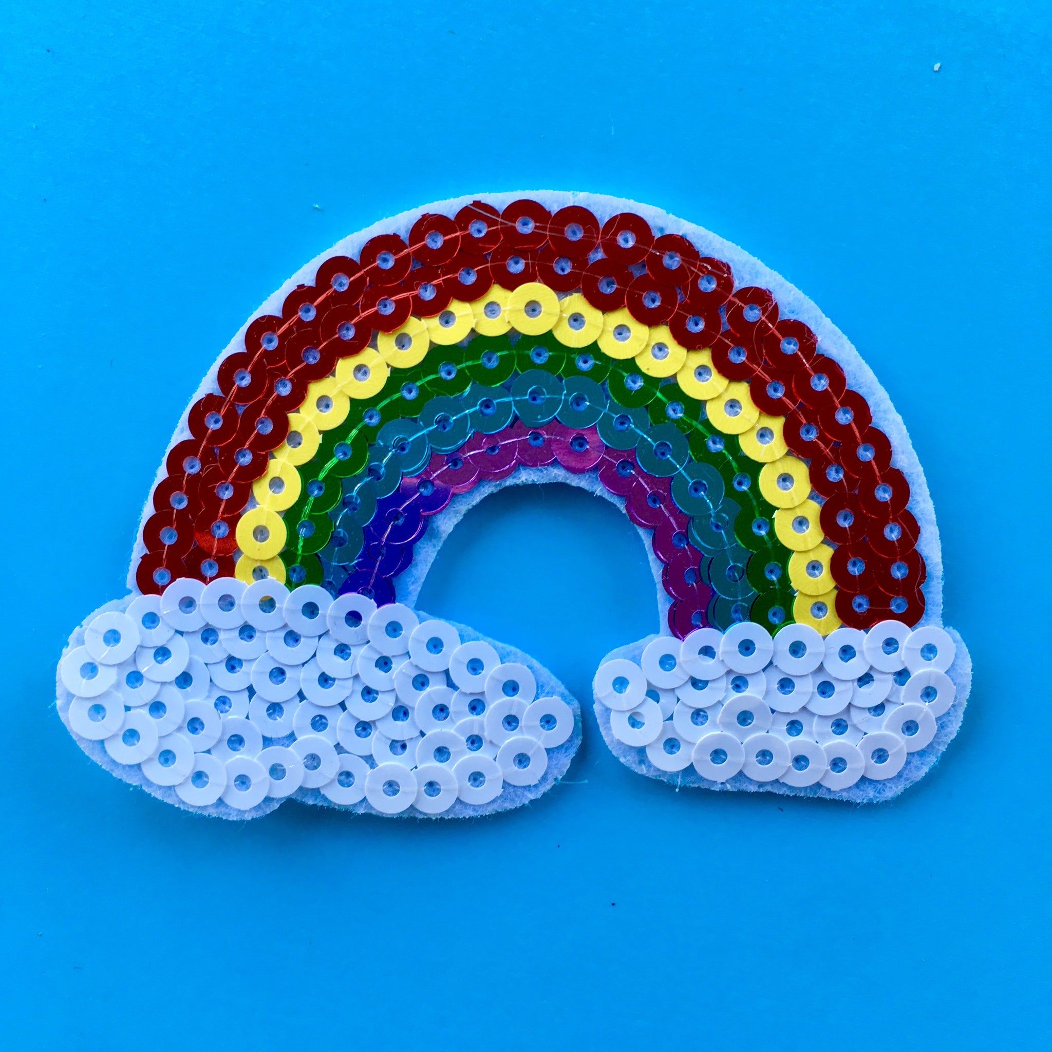 Sequin Rainbow Embroidered Patch