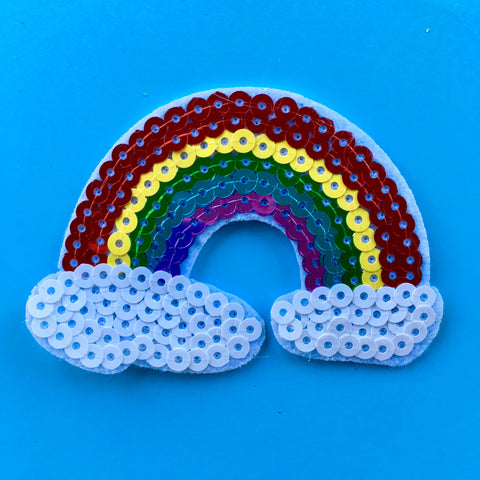 Sequin Rainbow Embroidered Patch